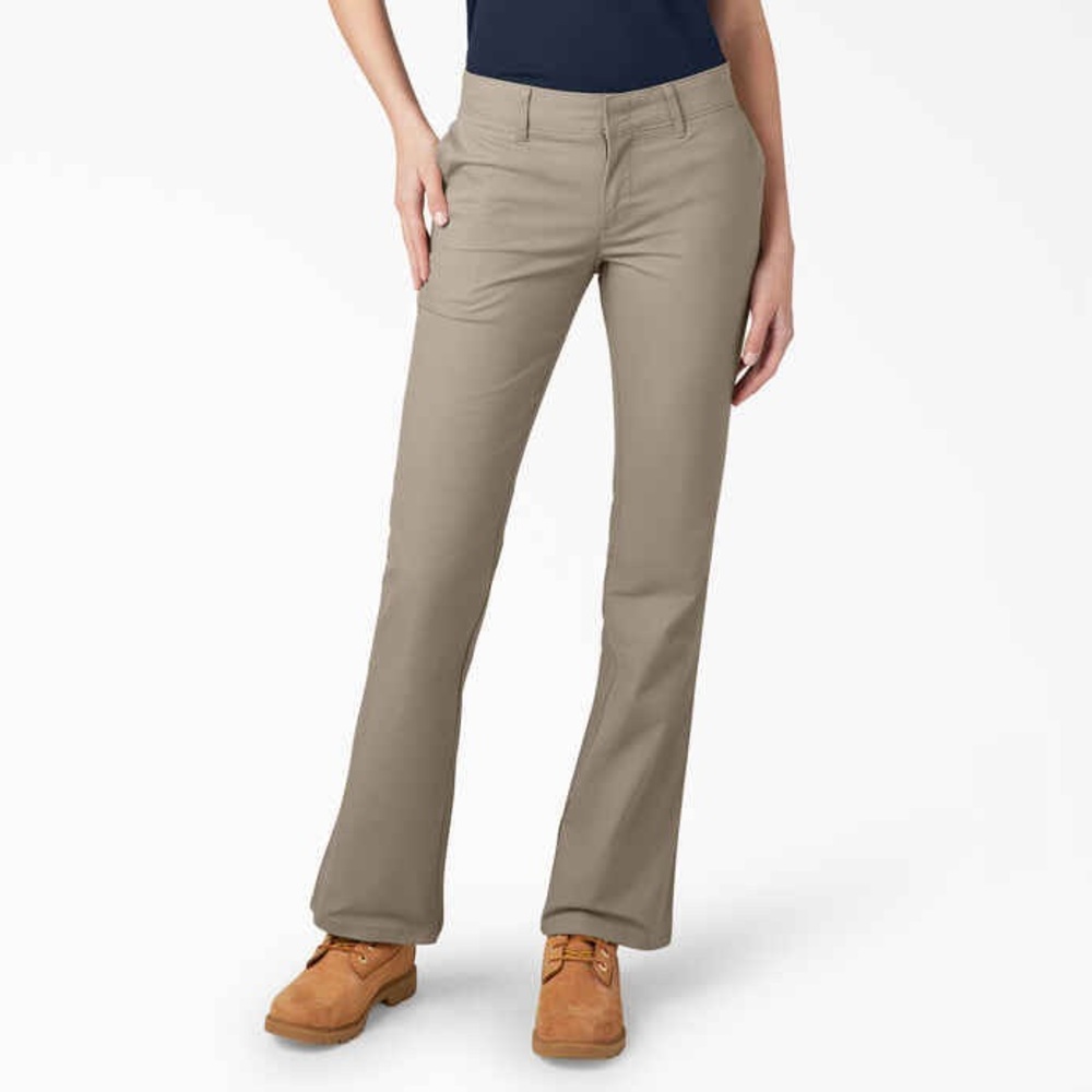 Dickies' Juniors mid rise FLEX utility twill Bootcut Pants